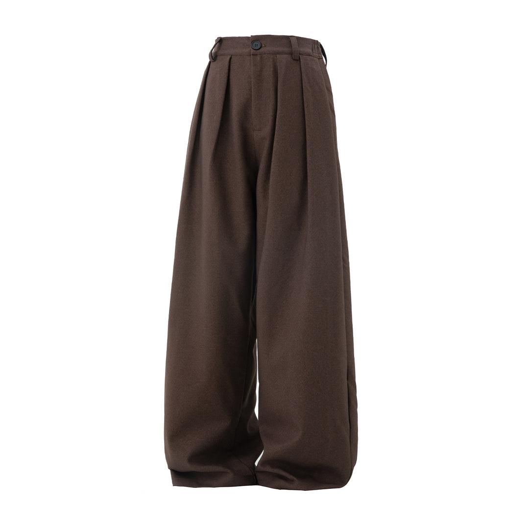 Damen Weite Hochtaillierte Palazzohose mit Bundfalten und Ballonbein Nord Taschen