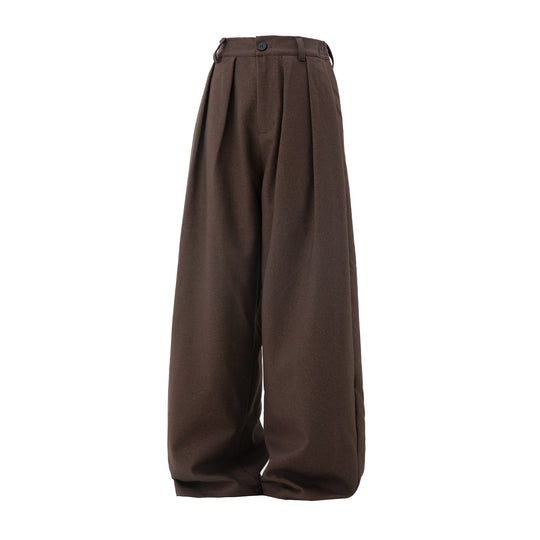 Damen Weite Hochtaillierte Palazzohose mit Bundfalten und Ballonbein Nord Taschen