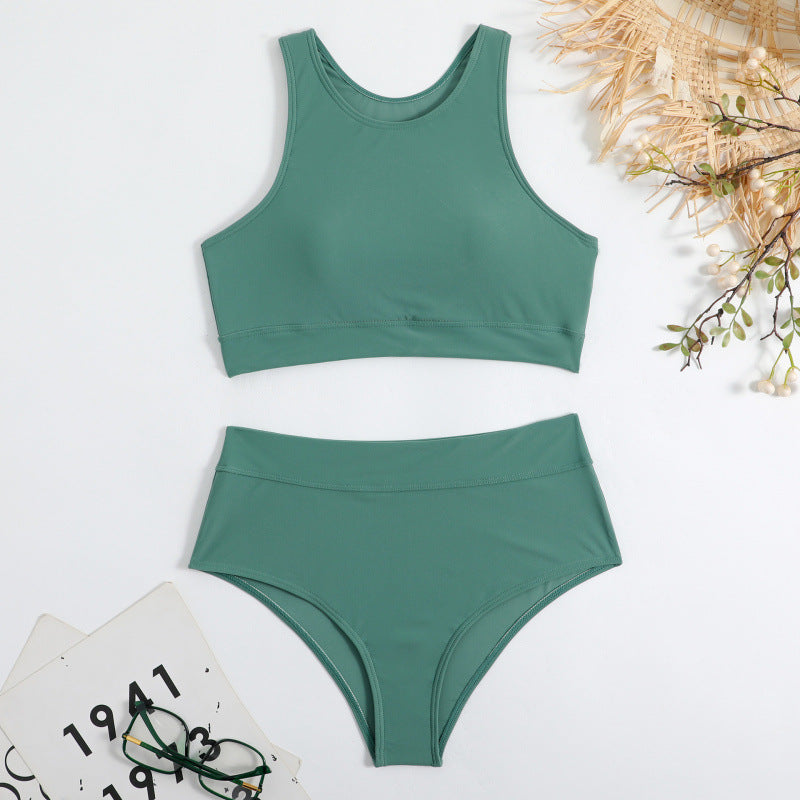 Damen Bikini-Set mit hohem Bund und sportlichem Oberteil Nord Taschen