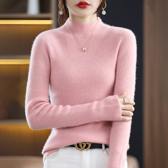 Damen Schmaler Kurzrollkragenpullover in kuscheliger Kaschmir‑Optik mit feiner Rippenstruktur Nord Taschen