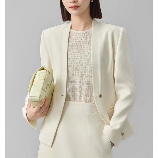 Damen Figurbetonter Ein-Knopf-Blazer mit minimalistischer V-Front und Einschubtaschen Nord Taschen