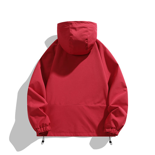 Unisex Leichter Kapuzen-Windbreaker mit wasserabweisender Oberfläche, Reißverschlusstaschen und Kordelzug Nord Taschen