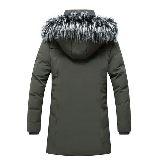 Herren Parka mit Kunstfellkapuze und thermischer Isolierung sowie Multifunktions-Taschen Nord Taschen