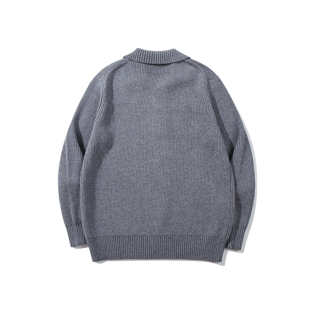 Herren Gerippter Polokragenpullover mit dreifacher Knopfleiste und Relaxed-Fit Nord Taschen