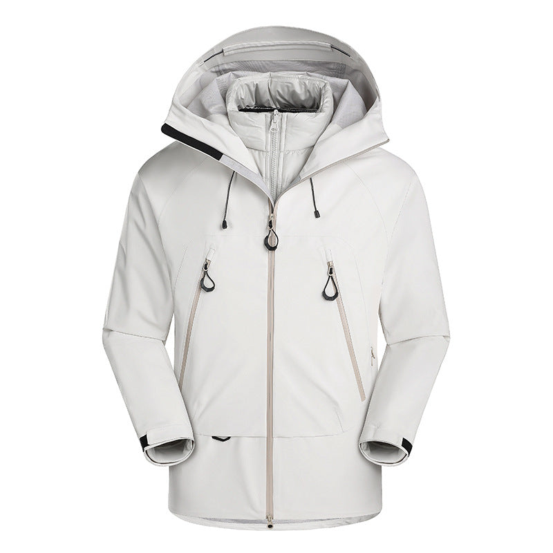 Herren wasserdichte Softshell-Jacke mit herausnehmbarer Stepp-Innenjacke Nord Taschen