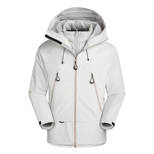 Herren wasserdichte Softshell-Jacke mit herausnehmbarer Stepp-Innenjacke Nord Taschen