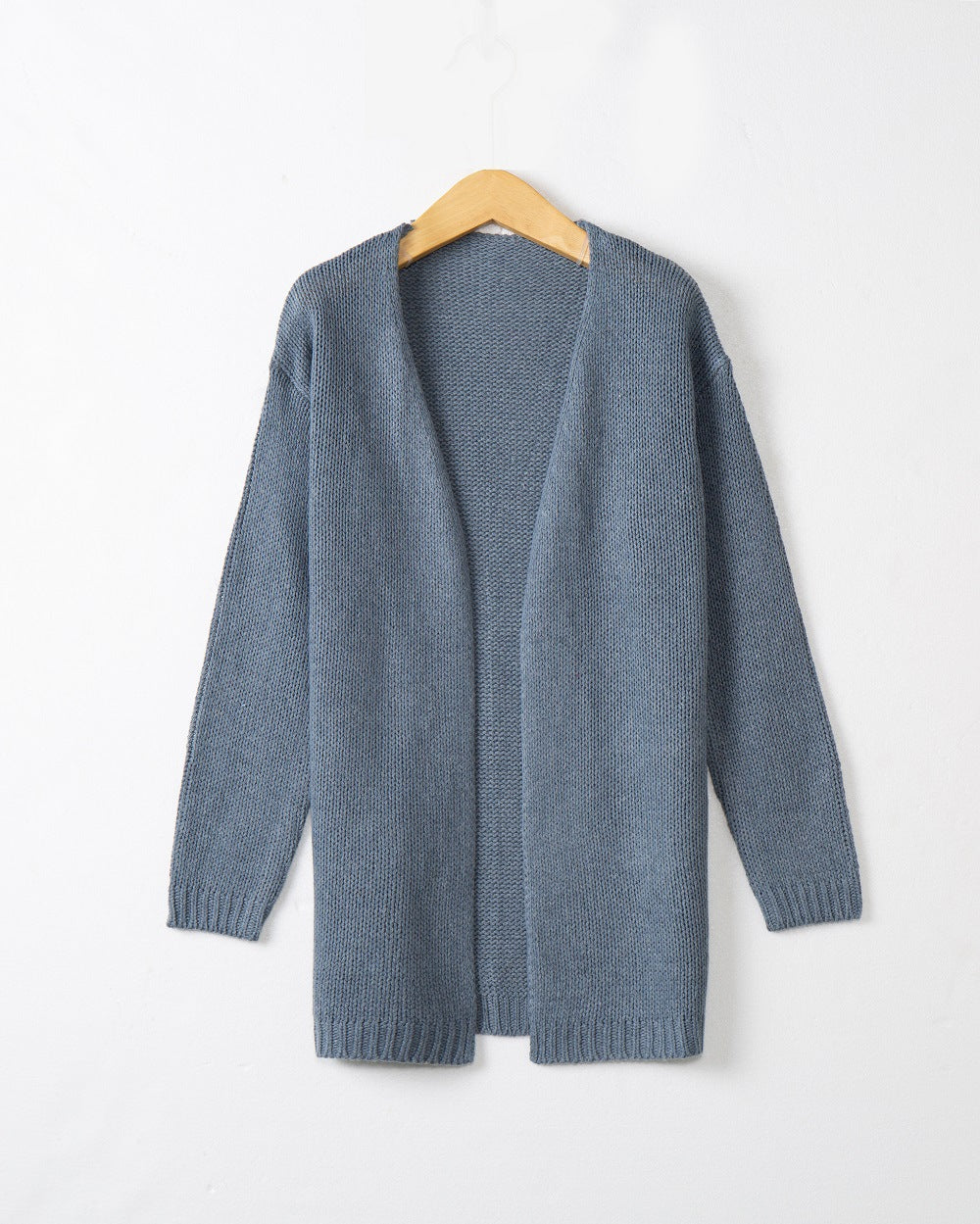Damen Longline Strickcardigan ohne Verschluss mit offener Front und feiner Rippkante Nord Taschen