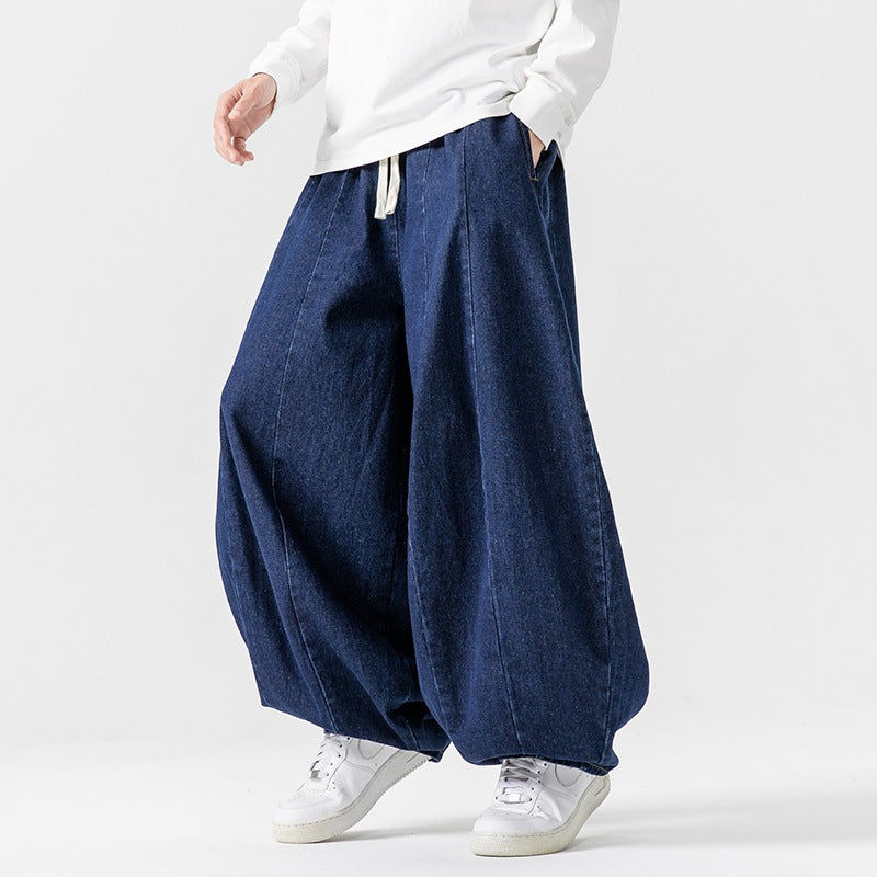 Herren Extraweite Baggy-Jeans im Balloon-Cut mit Tunnelzugbund und elastischen Saum Nord Taschen
