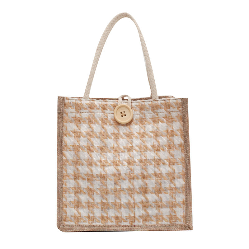 Damen Jute-Tasche mit modernem Zebra-Design und naturbelassenem Anstrich Nord Taschen
