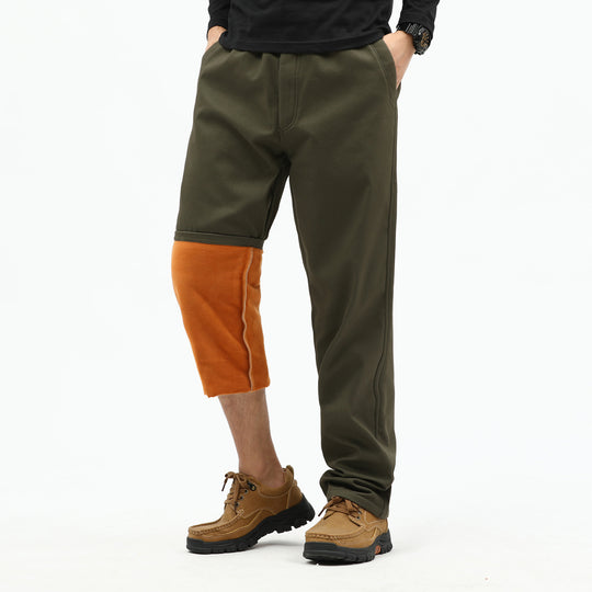 Herren Kontrast‑Futter Chino‑Jogger mit umgeschlagenem Fleecefutter und elastischem Bund Nord Taschen