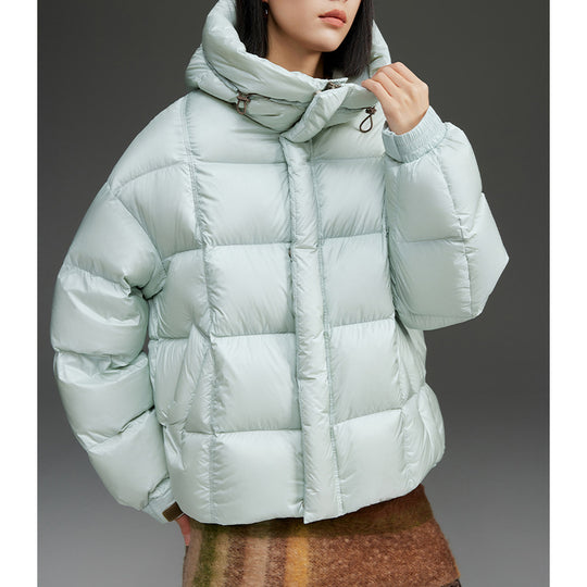 Damen Kurze Stepp-Daunenjacke mit Kapuze Nord Taschen