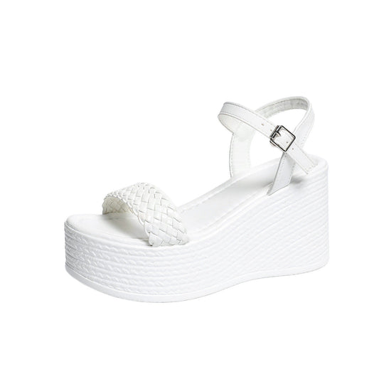 Damen Plateau-Sandalen mit geflochtenem Riemendesign Nord Taschen