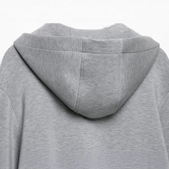 Damen Cropped Kapuzen‑Sweatjacke im Bomberstil mit Ballonärmeln Nord Taschen