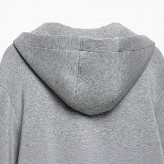 Damen Cropped Kapuzen‑Sweatjacke im Bomberstil mit Ballonärmeln Nord Taschen