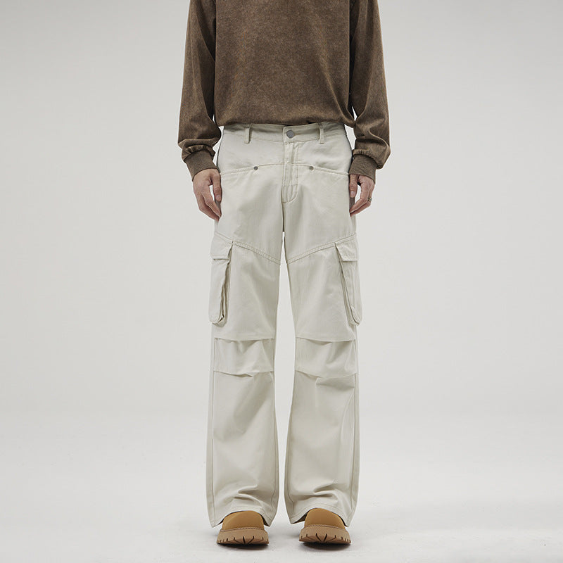Herren Weite Utility-Cargo-Hose mit Klappentaschen und verstärkten Kniepartien Nord Taschen