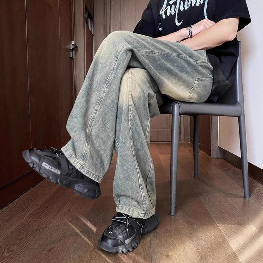 Unisex Weit geschnittene Denimhose mit elastischem Bund Nord Taschen