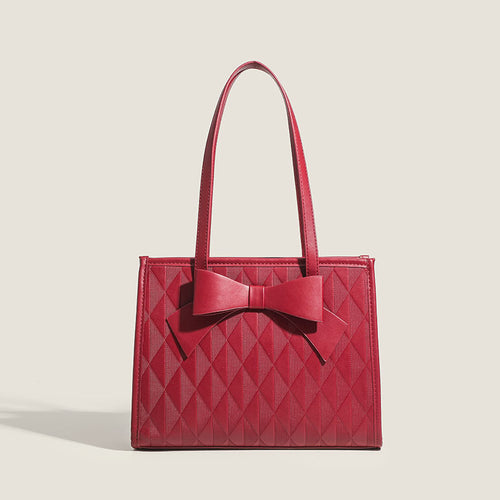 Damen Handtasche mit eleganter Diamantsteppung und dekorativem Schleifenakzent Nord Taschen