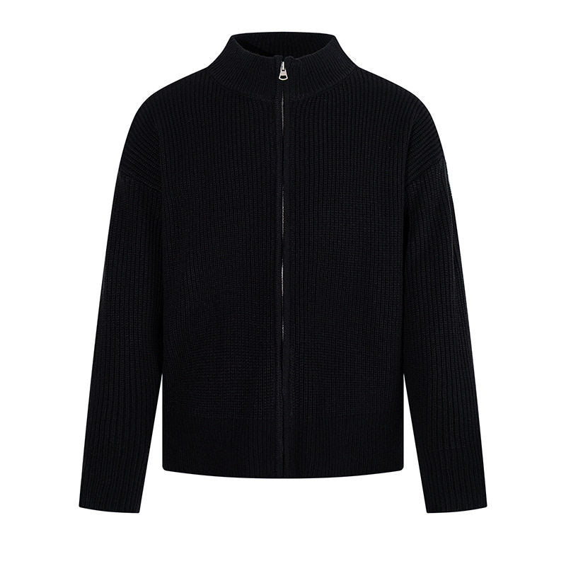 Damen Grobstrick-Zipjacke mit Stehkragen und oversized Passform Nord Taschen