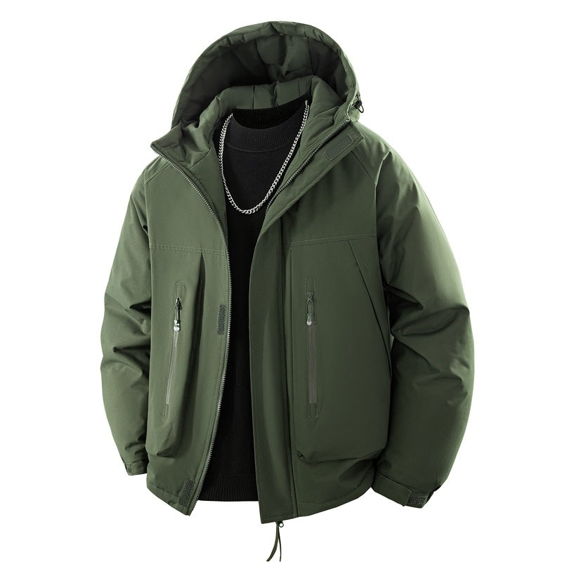 Herren Wattierte Kapuzen-Outdoorjacke mit wasserabweisender Membran und technischen Reißverschlusstaschen Nord Taschen
