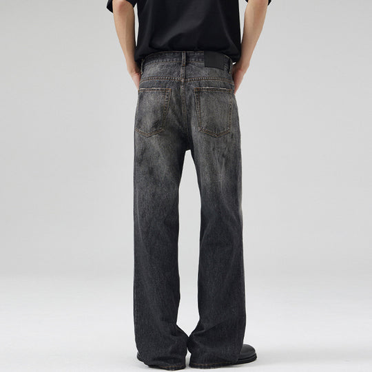 Herren Relaxed‑Straight Denim-Jeans mit Vintage-Waschung und verlängertem Saum Nord Taschen