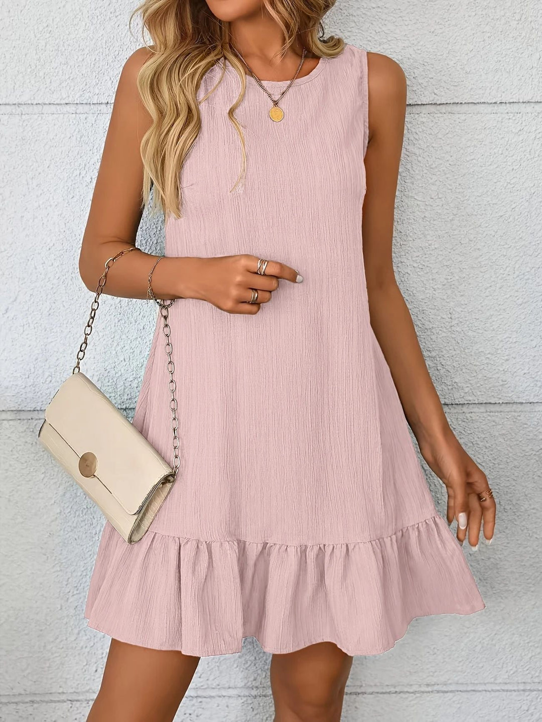 Damen lässiges Sommerkleid mit Rüschensaum und leichtem Material