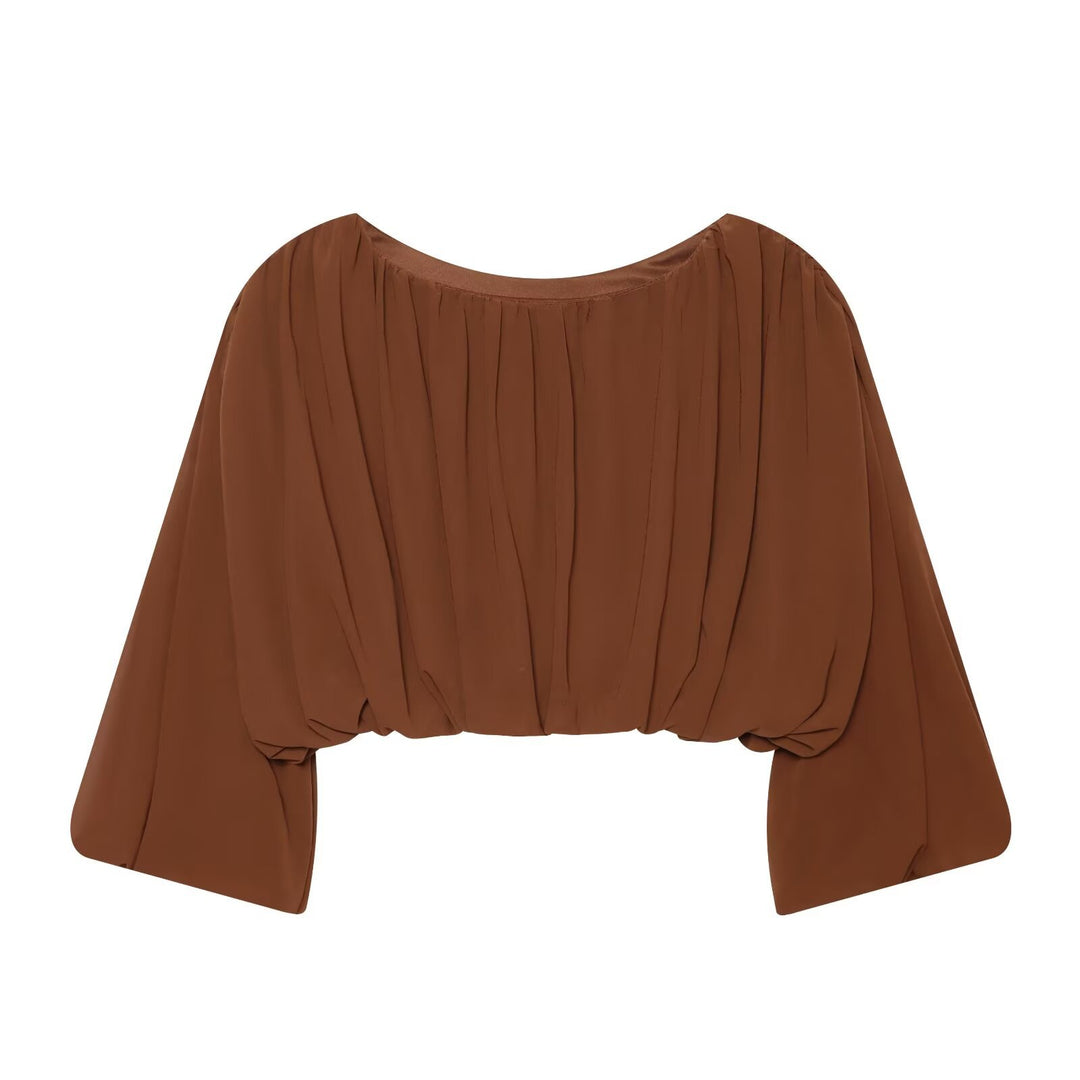 Damen Weite Palazzo-Loungehose mit elastischem Bund und fließender Faltenlegung Nord Taschen
