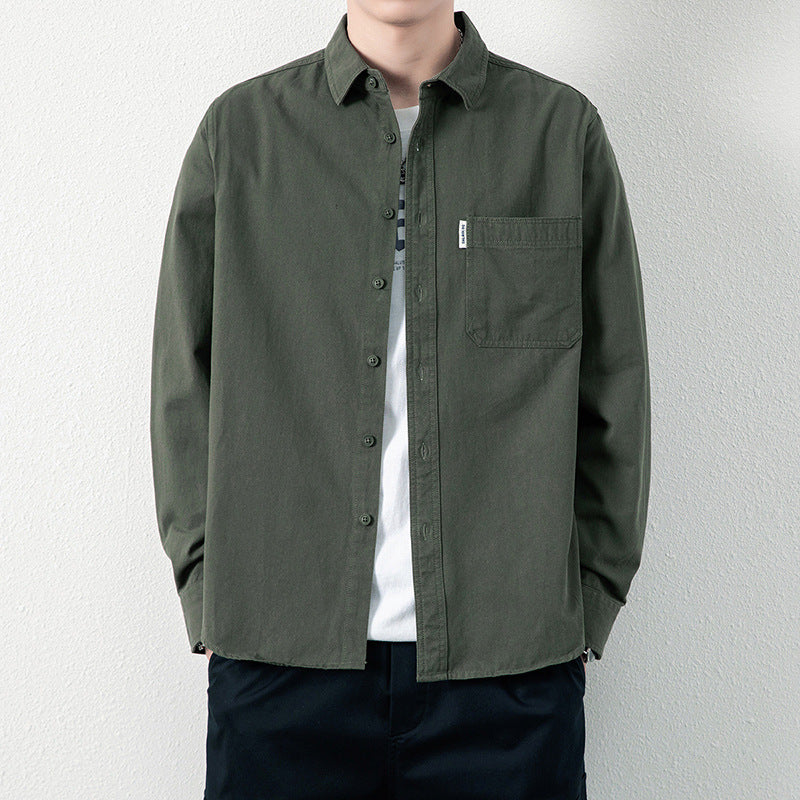 Herren Lässiges Utility-Overshirt aus Canvas mit Brusttasche und verstärkten Nähten Nord Taschen