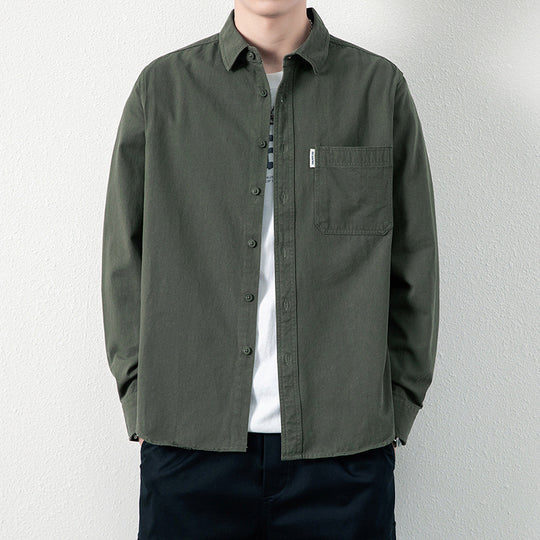 Herren Lässiges Utility-Overshirt aus Canvas mit Brusttasche und verstärkten Nähten Nord Taschen
