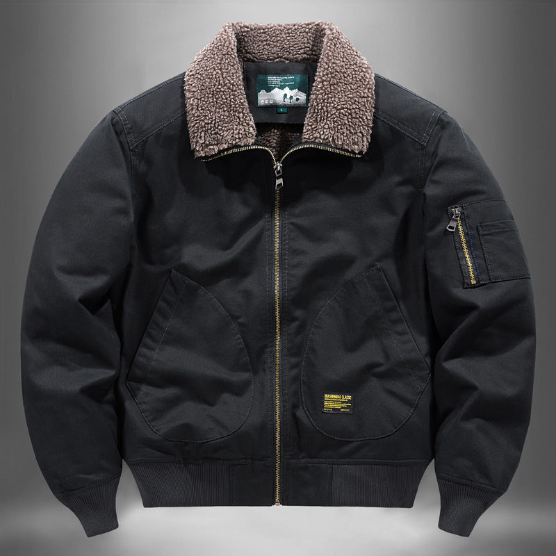 Men's  sherpa-lined canvas flight jacket with ribbed trims and interior stash pockets Nord Taschen