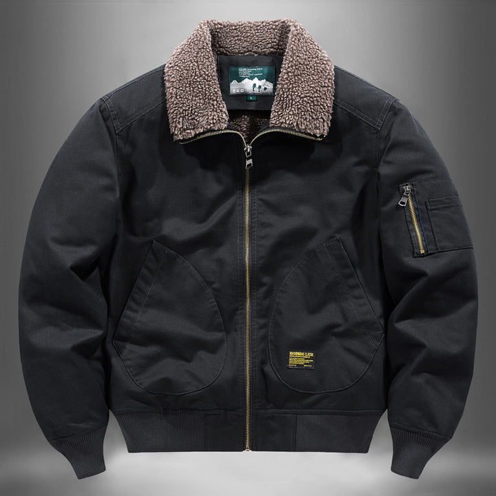 Men's  sherpa-lined canvas flight jacket with ribbed trims and interior stash pockets Nord Taschen