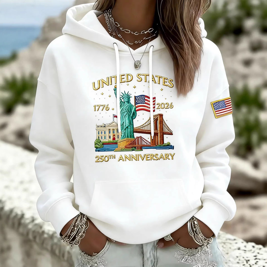 Damen Kreativer Kapuzenpullover mit einzigartigem Statuesque-Motiv Nord Taschen