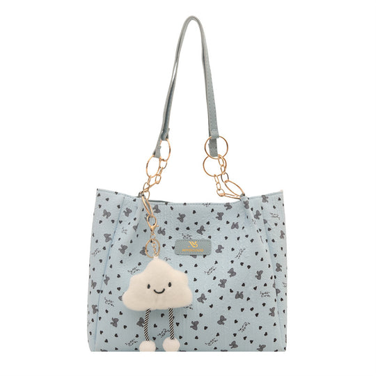 Damen modische Beuteltasche mit verspieltem Wolkenanhänger Nord Taschen