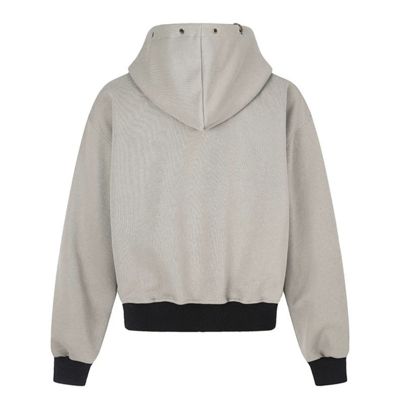 Damen Kapuzen‑Sweatjacke im Boxy‑Schnitt mit Stern‑Ziernähten, Metallösen und Kängurutaschen Nord Taschen