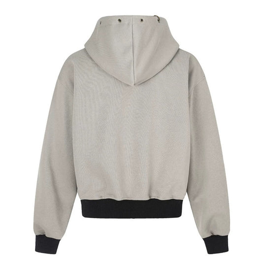 Damen Kapuzen‑Sweatjacke im Boxy‑Schnitt mit Stern‑Ziernähten, Metallösen und Kängurutaschen Nord Taschen
