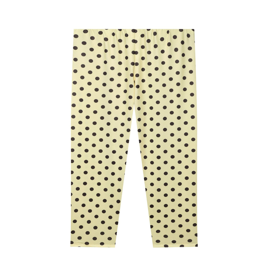 Damen Hochtaillierte Gepunktete Leggings aus Stretchjersey Nord Taschen