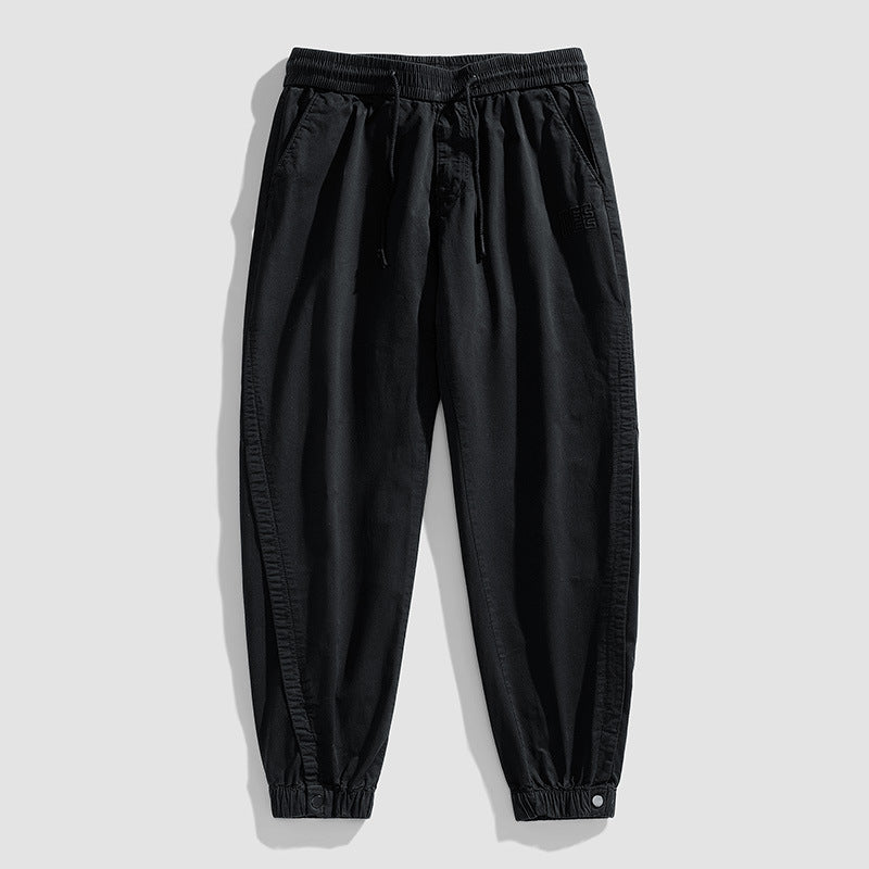 Herren Leichte Baumwoll-Joggerhose mit Elastikbund, Kordelzug und verstellbaren Knöchelbündchen Nord Taschen