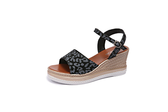 Damen  Espadrille-Keilpantoletten mit geflochtenem Bastplateau und verstellbarem Knöchelriemen Nord Taschen