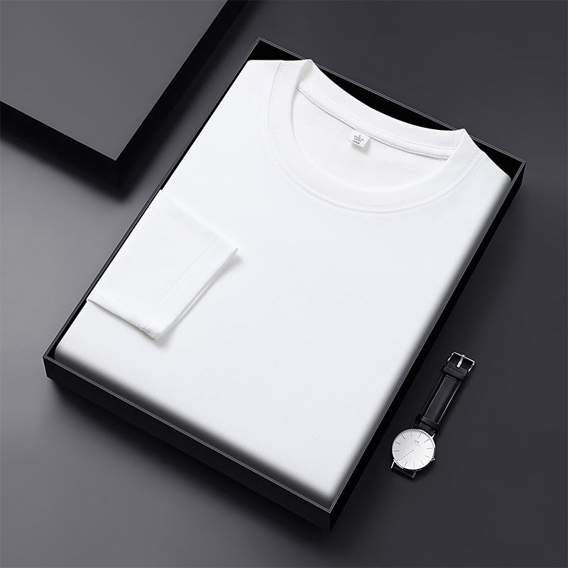 Herren Langarmshirt aus Premium-Baumwollmix mit Rundhalsausschnitt und feiner Rippstruktur Nord Taschen