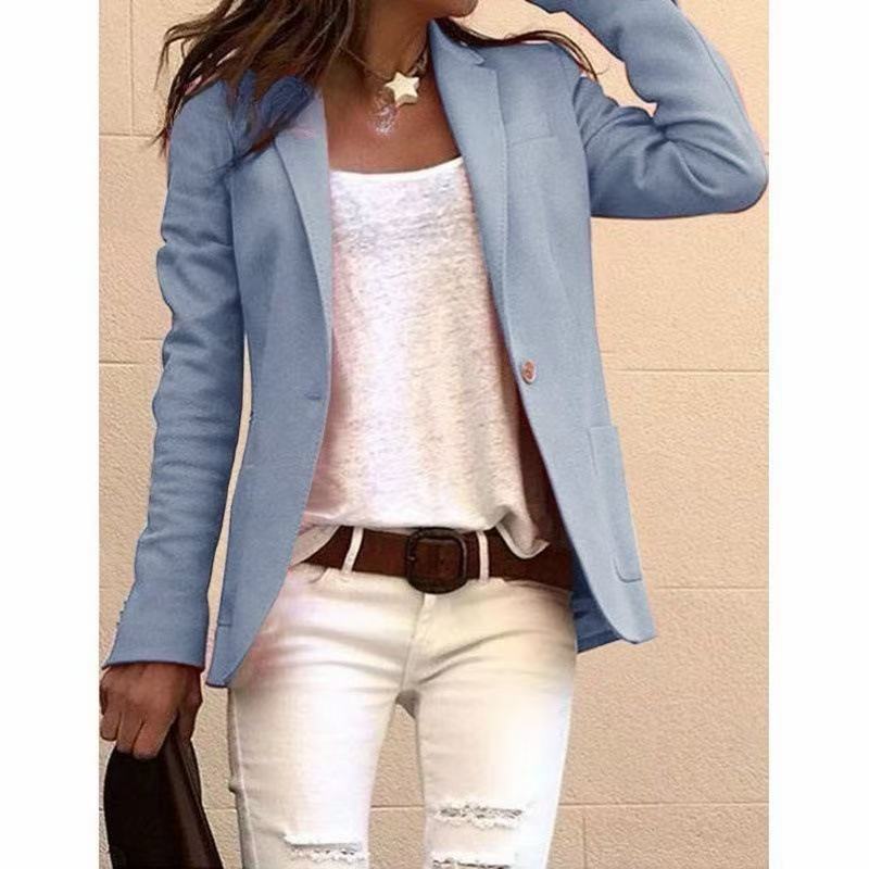 Damen Taillierter Ein-Knopf-Blazer mit aufgesetzten Taschen Nord Taschen