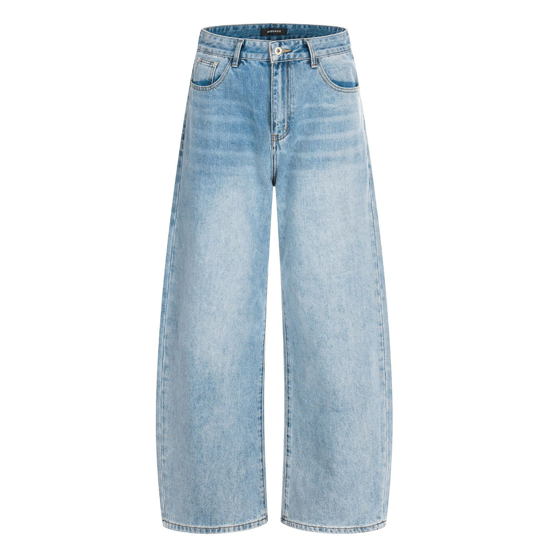 Damen Weite Cropped-Denim-Culotte mit hoher Taille und Fünf‑Taschen‑Details Nord Taschen