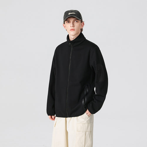 Herren Leichte Softshell-Fleecejacke mit Stehkragen, durchgehendem Reißverschluss und Ärmeltasche Nord Taschen