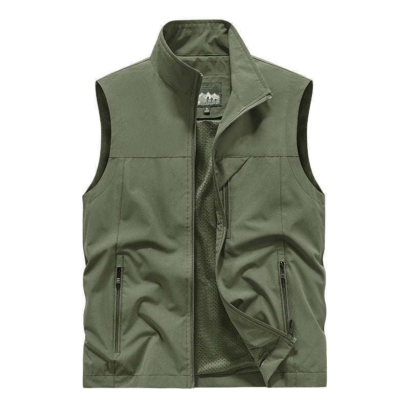 Herren Atmungsaktive Softshell-Utilityweste mit hohem Stehkragen, wasserabweisender Außenlage und mehrfachen Reißverschlusstaschen Nord Taschen