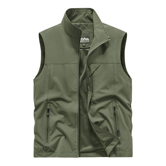 Herren Atmungsaktive Softshell-Utilityweste mit hohem Stehkragen, wasserabweisender Außenlage und mehrfachen Reißverschlusstaschen Nord Taschen