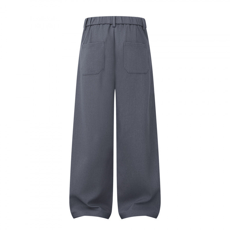 Damen Weite Highwaist-Hose mit Kellerfalten, Gürtelschlaufen und Cropped-Bein Nord Taschen