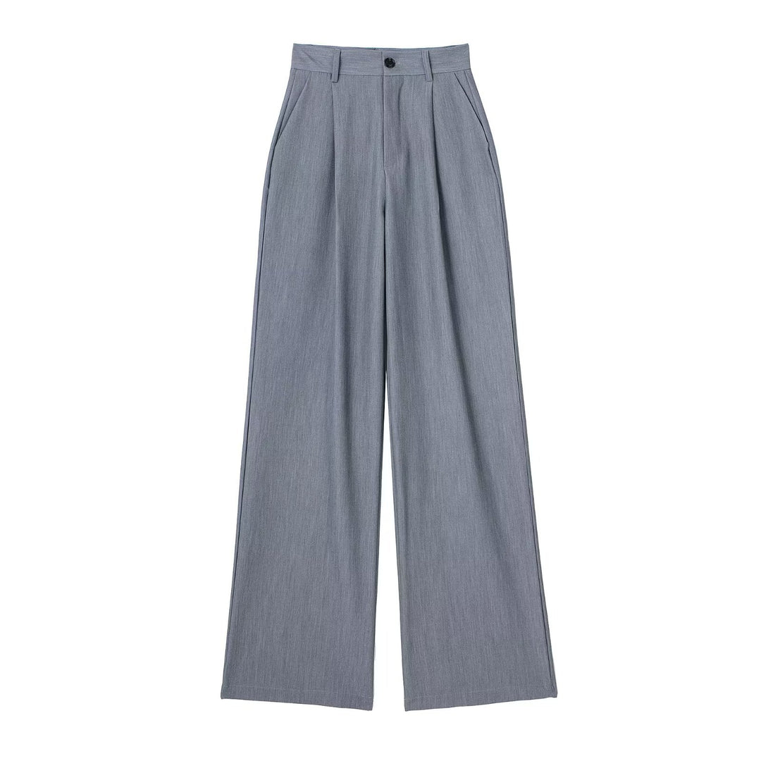 Damen Weite Highwaist-Bundfaltenhose mit Bügelfalte und seitlichen Eingrifftaschen Nord Taschen