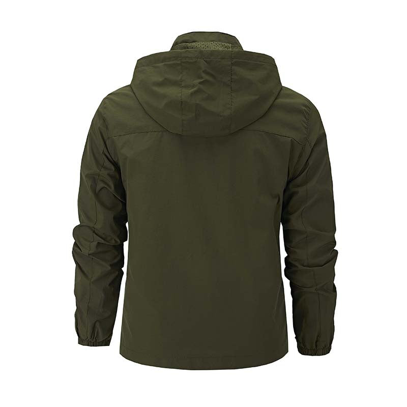 Herren Multifunktionale Softshell-Outdoorjacke mit Kapuze, Brustreißverschluss und atmungsaktivem Futter Nord Taschen