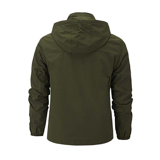 Herren Multifunktionale Softshell-Outdoorjacke mit Kapuze, Brustreißverschluss und atmungsaktivem Futter Nord Taschen