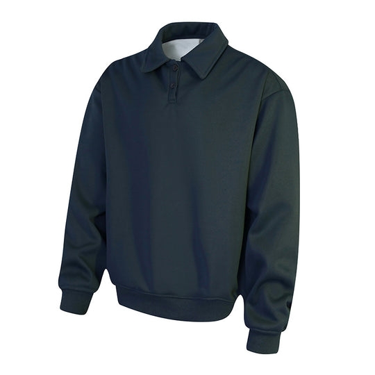 Herren Polo‑Sweatshirt im Oversize‑Relaxed‑Fit mit Rippbündchen und Knopfleiste Nord Taschen