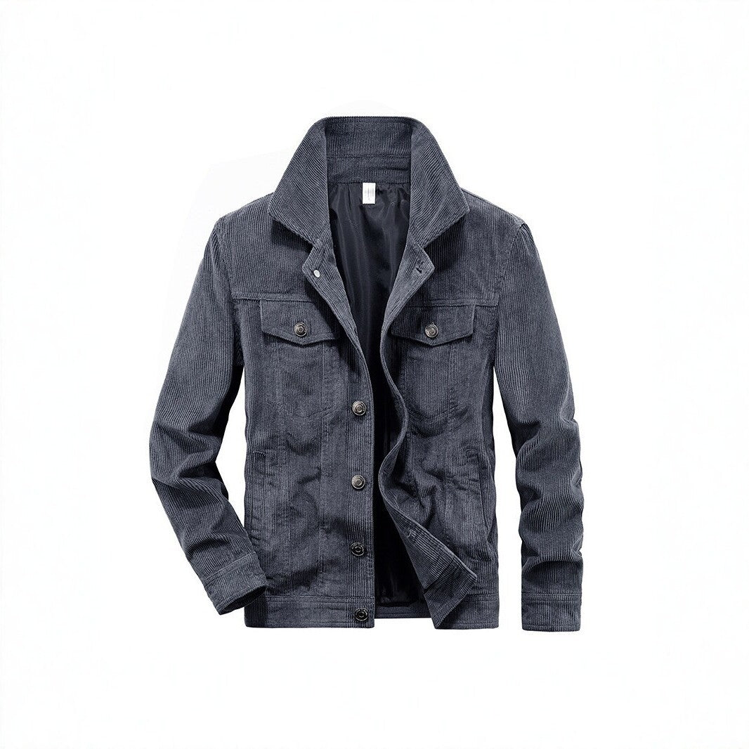 Herren Cordjacke aus Feincord mit Hemdkragen, Brustklappen und gesteppter Innenfütterung Nord Taschen