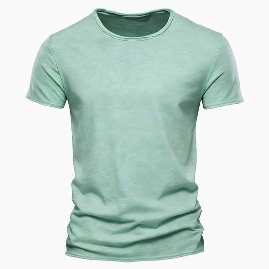 Herren nan leichtes Baumwolljersey Kurzarmshirt mit V-Ausschnitt und schmaler Passform